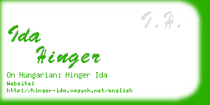 ida hinger business card